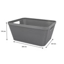 REGENT PLASTIC NEW KNIT BASKET MED, ASST. COLOURS BLUE, GREY AND WHITE (295X235X130MM)