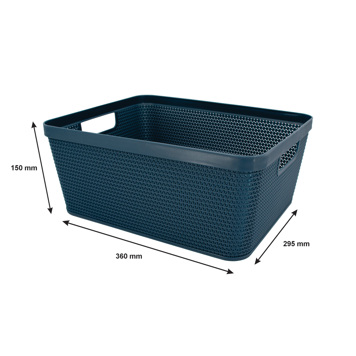 REGENT STOREAWAY PLASTIC LATTICE BASKET LARGE ASST. COLOURS BLUE, GREY & WHITE, 360X295X150MM