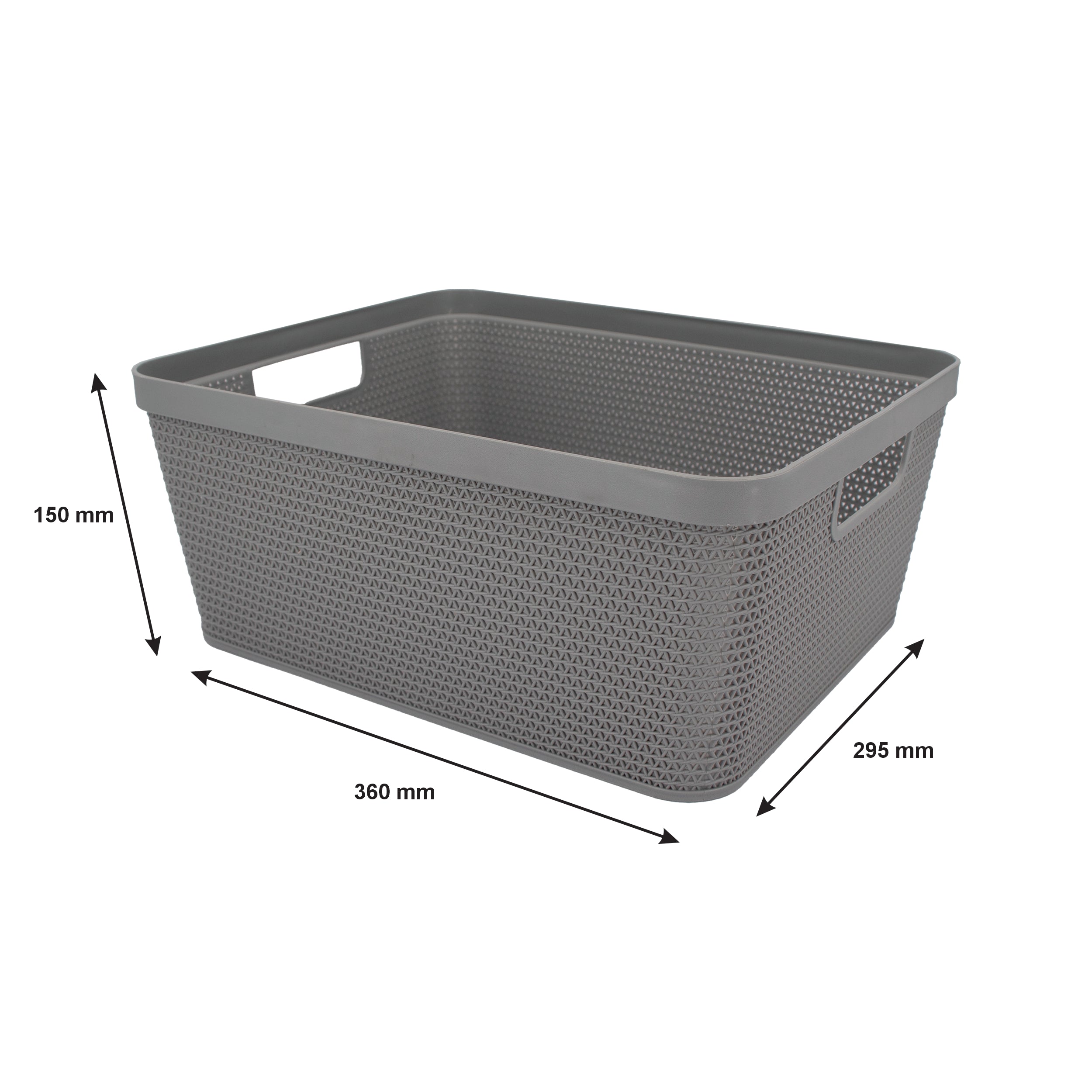 REGENT STOREAWAY PLASTIC LATTICE BASKET LARGE ASST. COLOURS BLUE, GREY & WHITE, 360X295X150MM