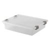REGENT STOREAWAY CLEAR PLASTIC BOX WITH GREY CLIPS LARGE, 355X280X85MM