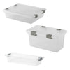 REGENT STOREAWAY PLASTIC CLIP BOX LONG, CLEAR & GREY, 365X140X75MM