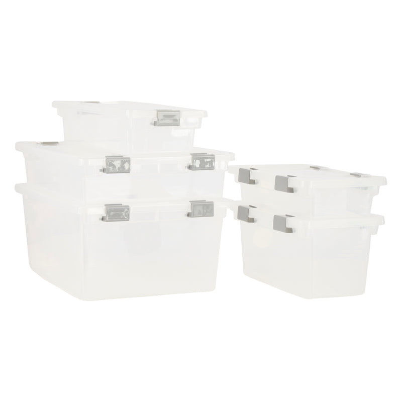 REGENT PLASTIC CLIPPY DEEP BOX LARGE, CLEAR & GREY, (355X280X160MM)