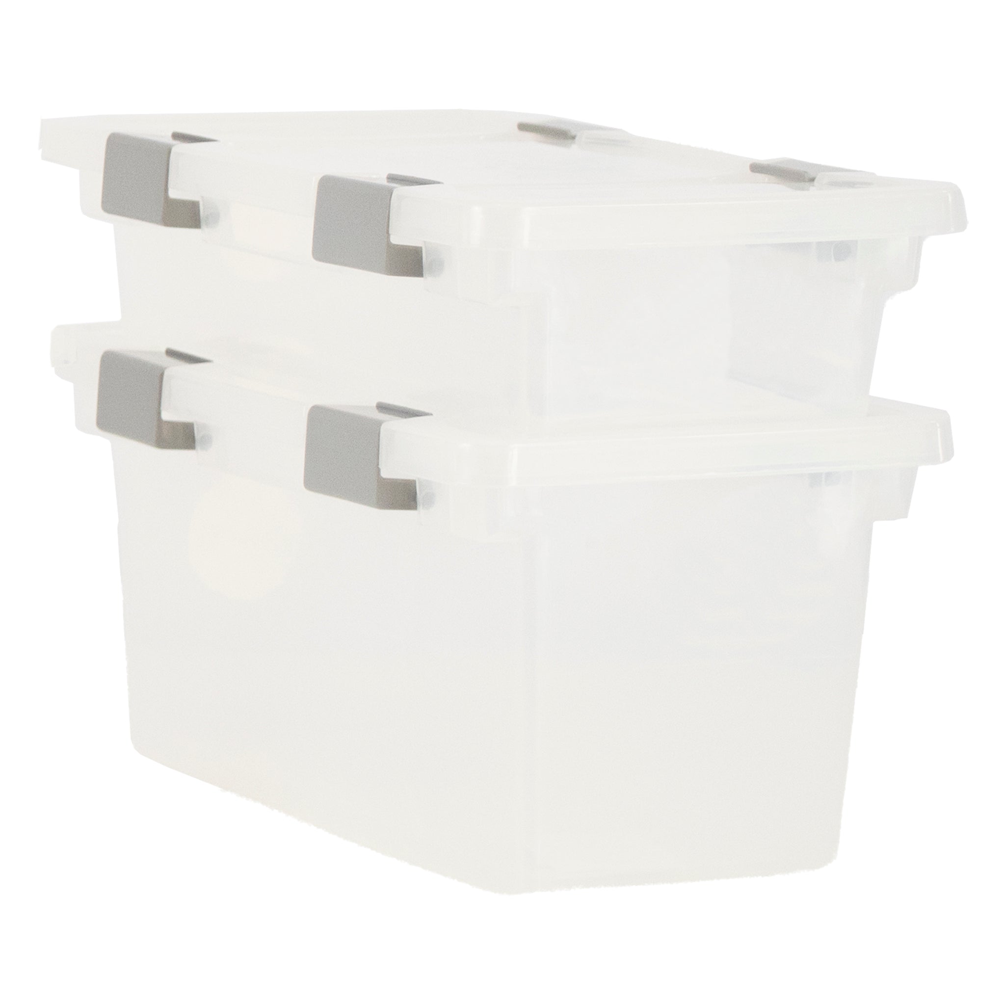 REGENT STOREAWAY CLEAR PLASTIC BOX WITH GREY CLIPS SMALL, 275X165X70MM