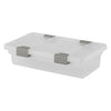 REGENT STOREAWAY CLEAR PLASTIC BOX WITH GREY CLIPS SMALL, 275X165X70MM