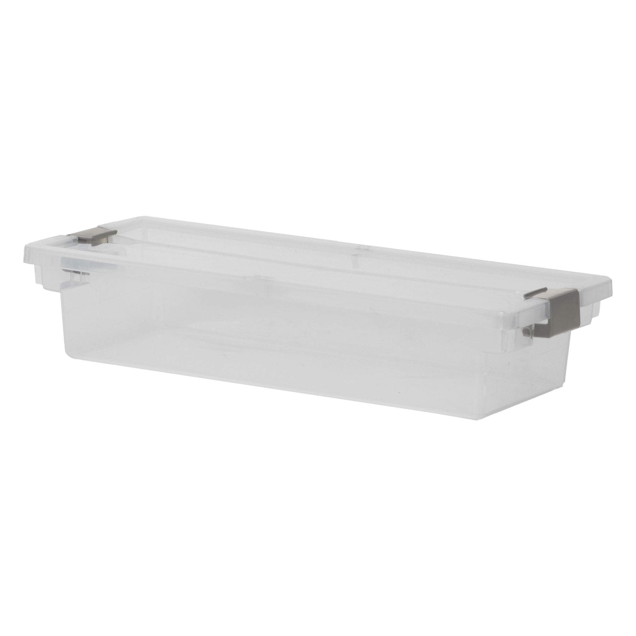 REGENT STOREAWAY PLASTIC CLIP BOX LONG, CLEAR & GREY, 365X140X75MM