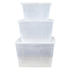 REGENT STOREAWAY PLASTIC NEST AND LID STORAGE BOX  X-LARGE CLEAR, 15L - 420X290X175MM