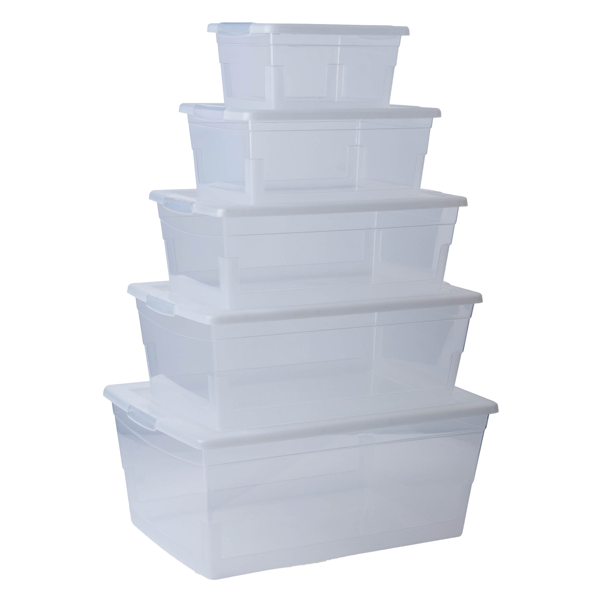 REGENT STOREAWAY PLASTIC NEST AND LID STORAGE BOX CLEAR, 2.1L - 200X160X100MM