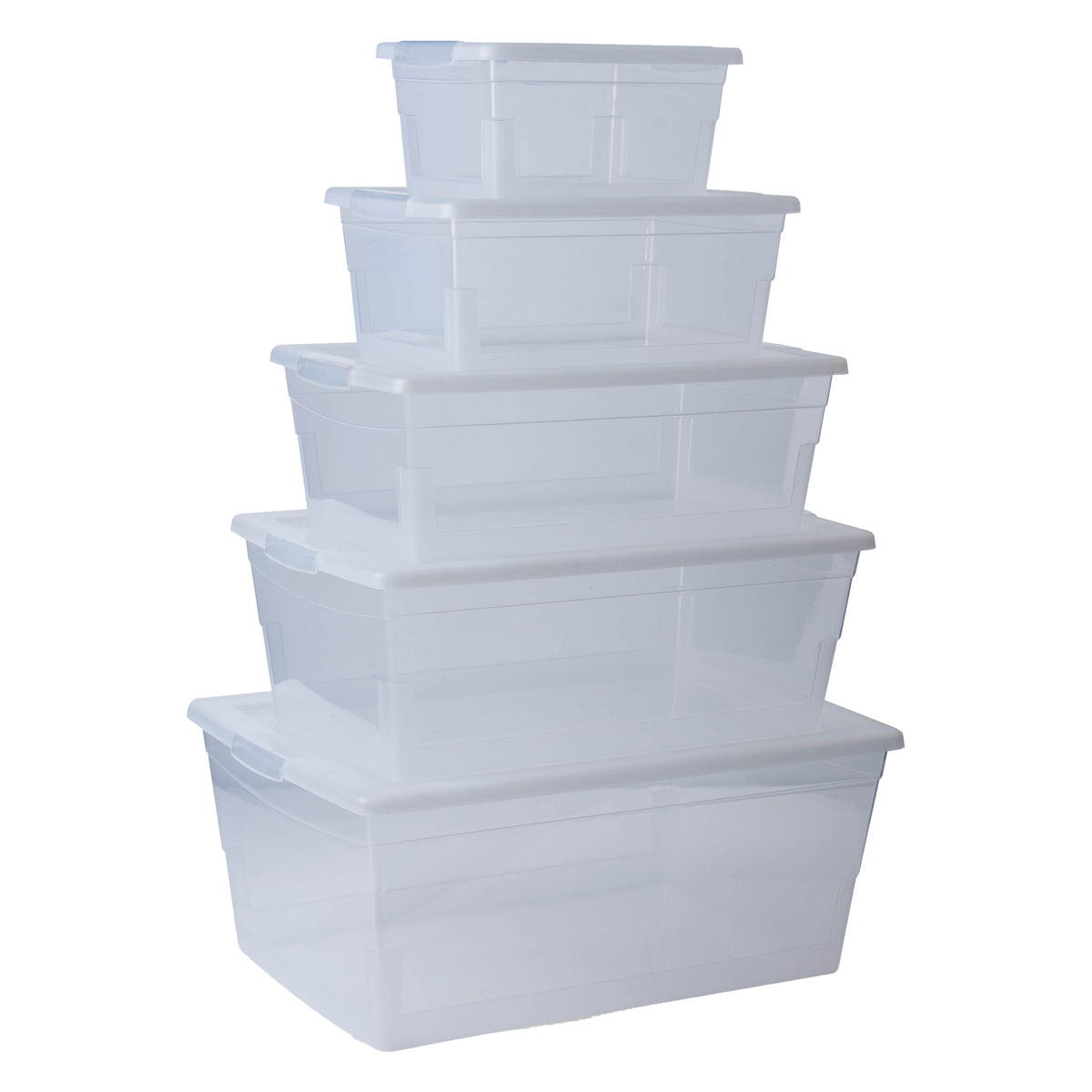 REGENT STOREAWAY CLEAR PLASTIC NEST AND LID STORAGE BOX 6L, 340X210X120MM