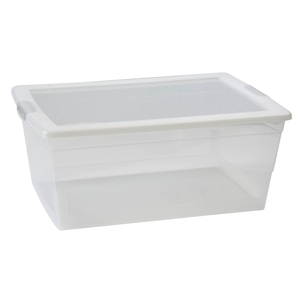 REGENT STOREAWAY CLEAR PLASTIC NEST AND LID STORAGE BOX 6L, 340X210X120MM