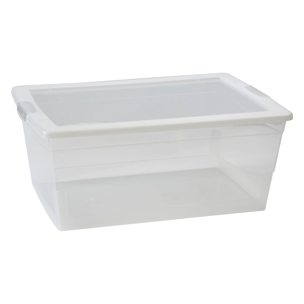 REGENT STOREAWAY PLASTIC NEST AND LID STORAGE BOX LARGE CLEAR, 9L (380X240X140MM)