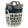 REGENT STOREAWAY PLASTIC FLEXY LAUNDRY BASKET SMALL, ASST. BLUE, GREY & WHT, 390X415X355MM