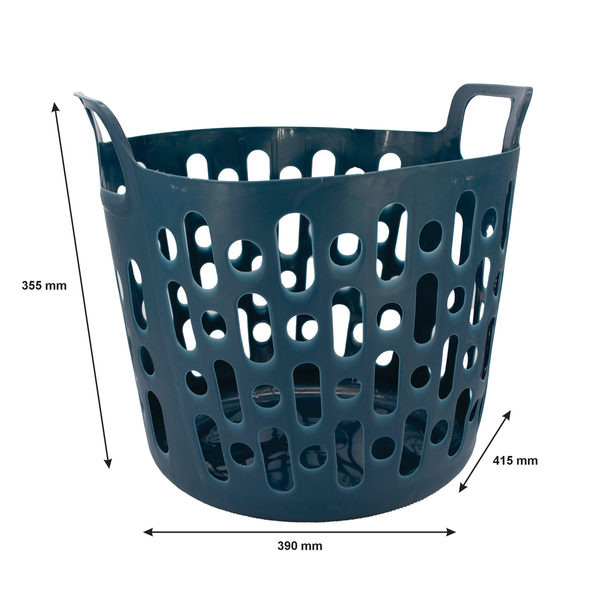 REGENT STOREAWAY PLASTIC FLEXY LAUNDRY BASKET SMALL, ASST. BLUE, GREY & WHT, 390X415X355MM