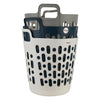 REGENT PLASTIC ZEUS ROUND FLEXI LAUNDRY BASKET LARGE, 45LT AST. BLU, L/GR & WHT (415X440X480MM)