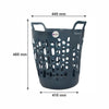 REGENT PLASTIC ZEUS ROUND FLEXI LAUNDRY BASKET LARGE, 45LT AST. BLU, L/GR & WHT (415X440X480MM)