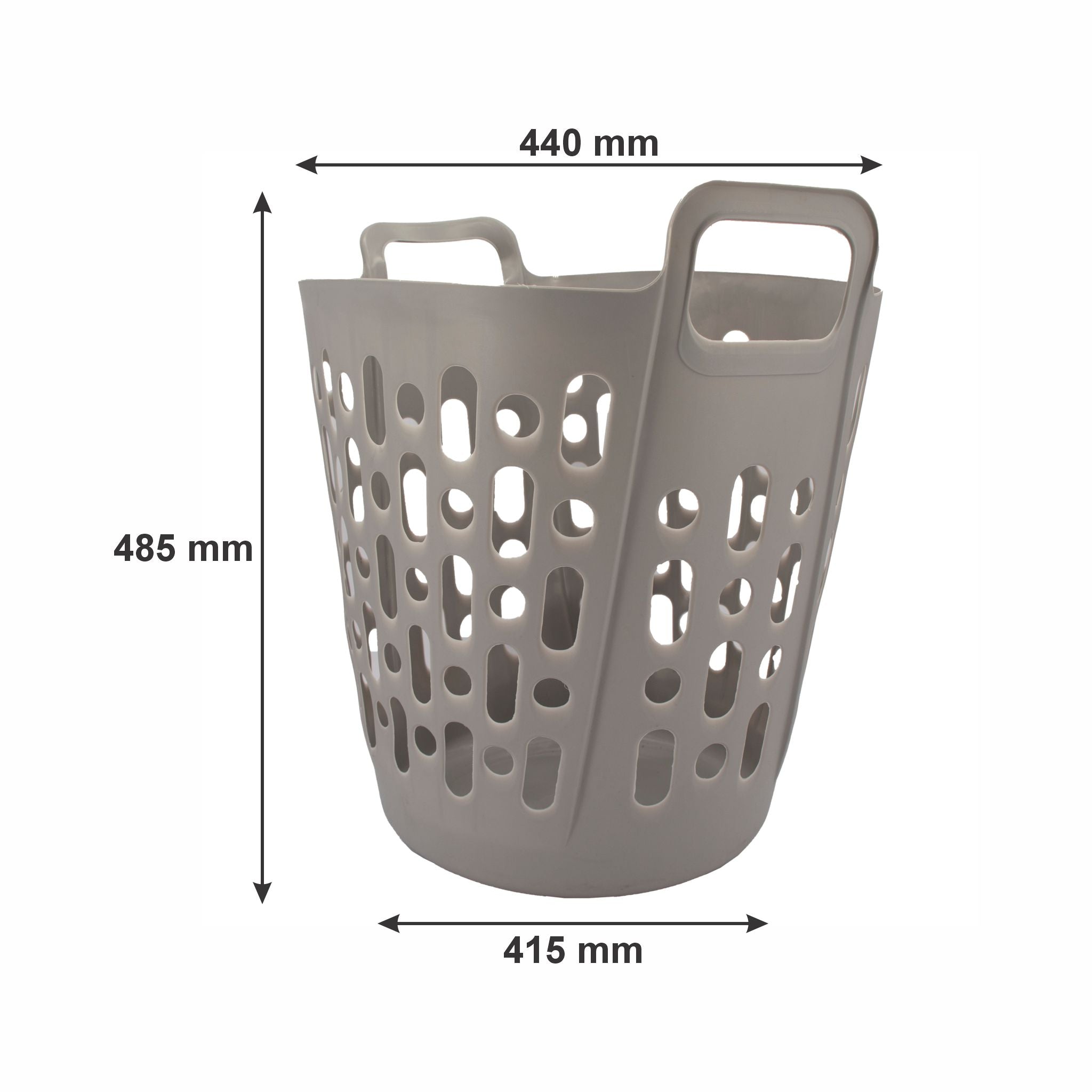 REGENT STOREAWAY PLASTIC FLEXY LAUNDRY BASKET LARGE ASST. BLUE, GREY & WHT, 415X440X480MM