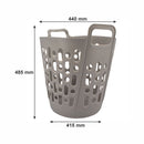 REGENT PLASTIC ZEUS ROUND FLEXI LAUNDRY BASKET LARGE, 45LT AST. BLU, L/GR & WHT (415X440X480MM)