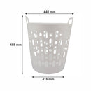 REGENT PLASTIC ZEUS ROUND FLEXI LAUNDRY BASKET LARGE, 45LT AST. BLU, L/GR & WHT (415X440X480MM)