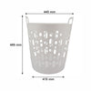 REGENT PLASTIC ZEUS ROUND FLEXI LAUNDRY BASKET LARGE, 45LT AST. BLU, L/GR & WHT (415X440X480MM)