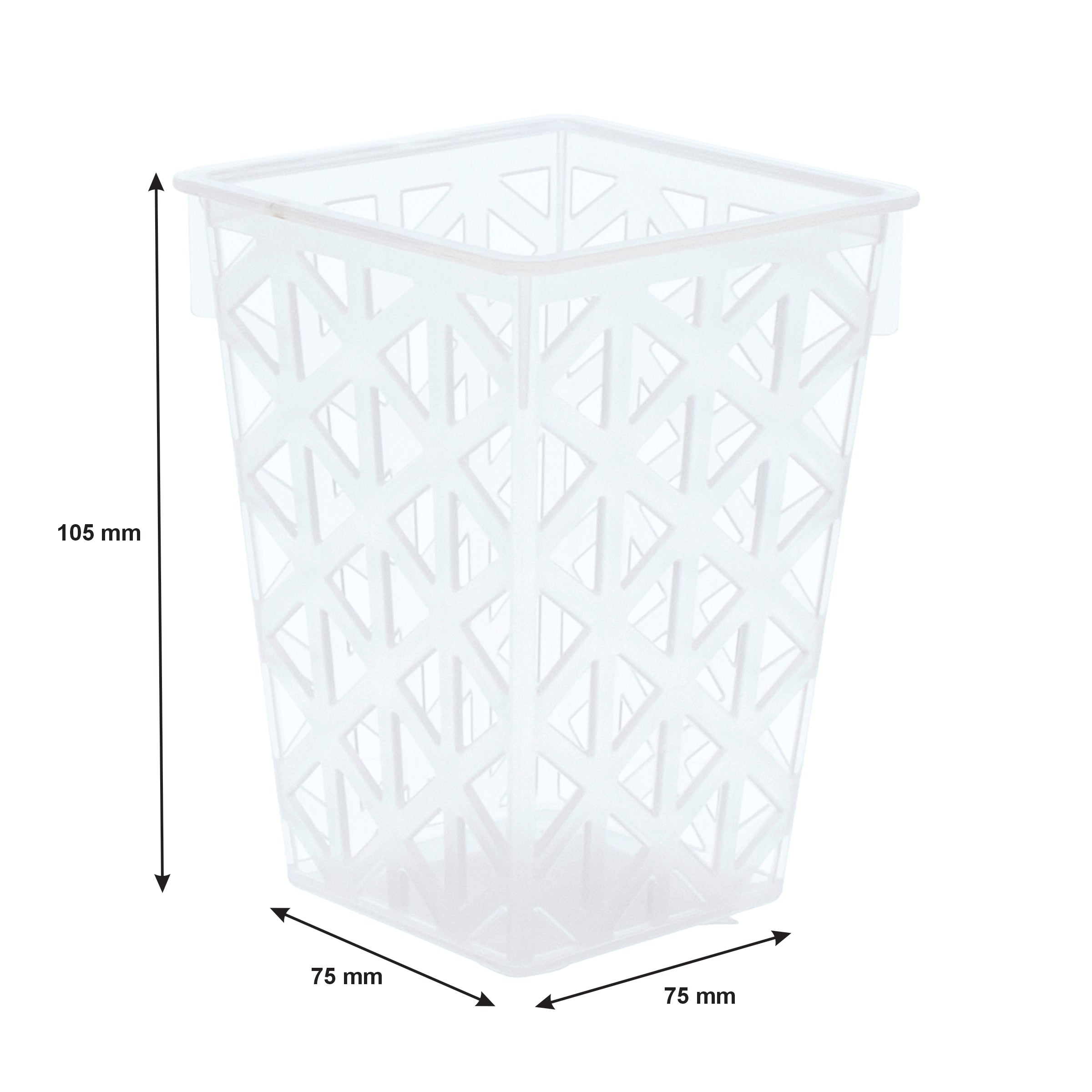 REGENT STOREAWAY HOME/OFFICE CLEAR PLASTIC BIN, 75X75X105MM