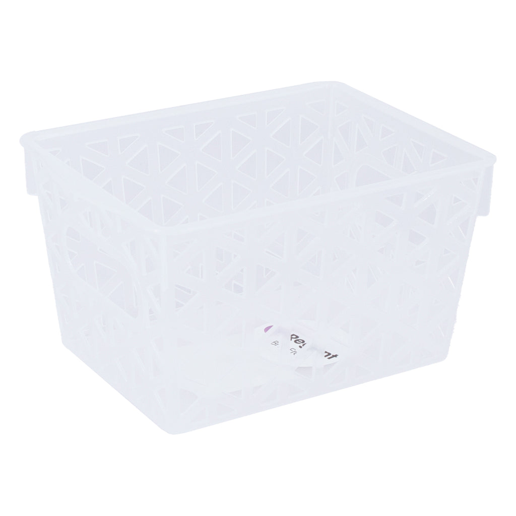 REGENT STOREAWAY HOME/OFFICE CLEAR PLASTIC BASKET SMALL, 105X150X80MM