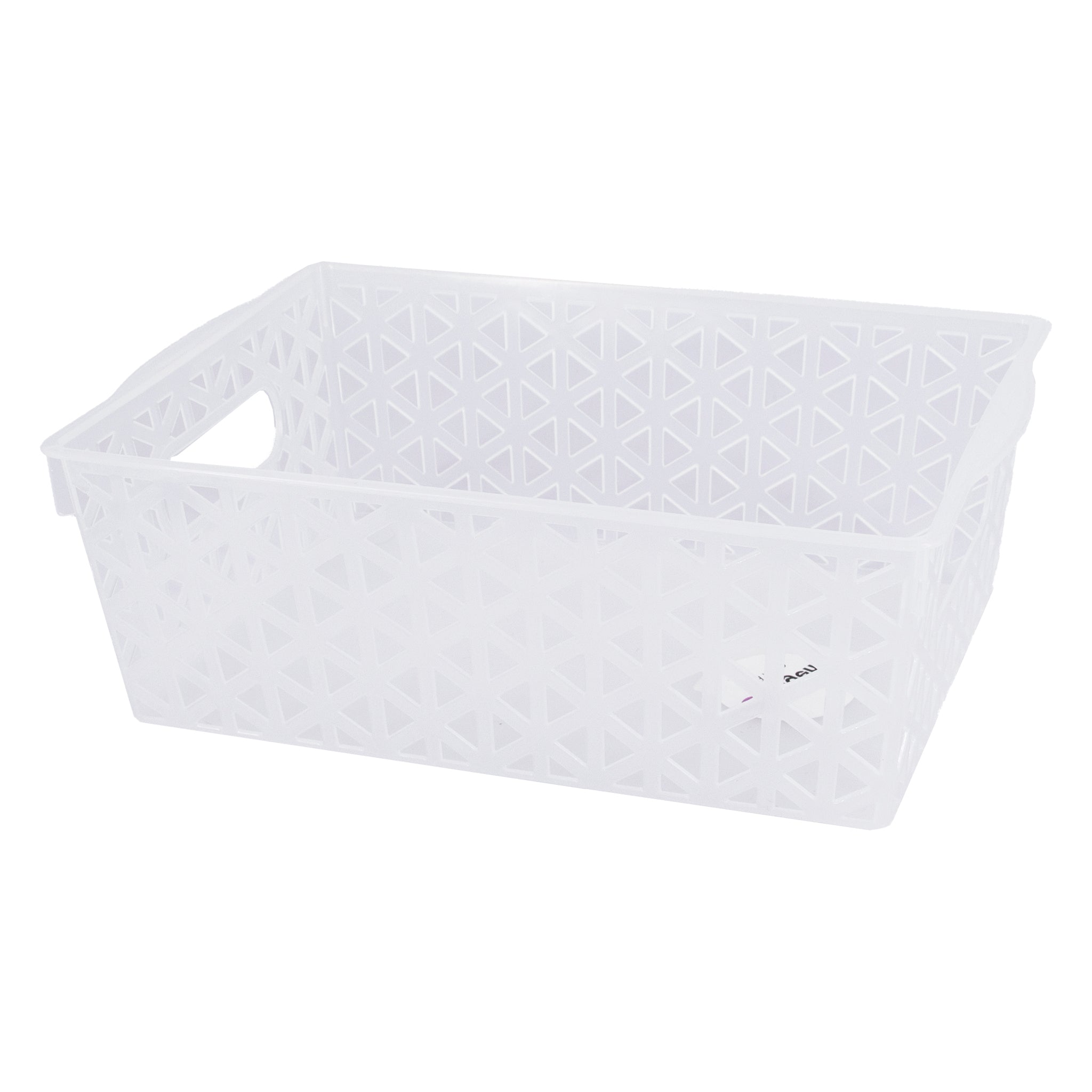REGENT STOREAWAY HOME/OFFICE CLEAR PLASTIC BASKET MEDIUM, 255X185X85MM