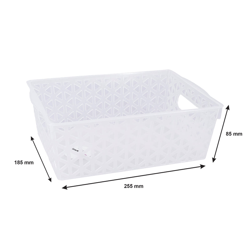 REGENT PLASTIC VENICE BASKET MEDIUM CLEAR  (255X185X85MM)