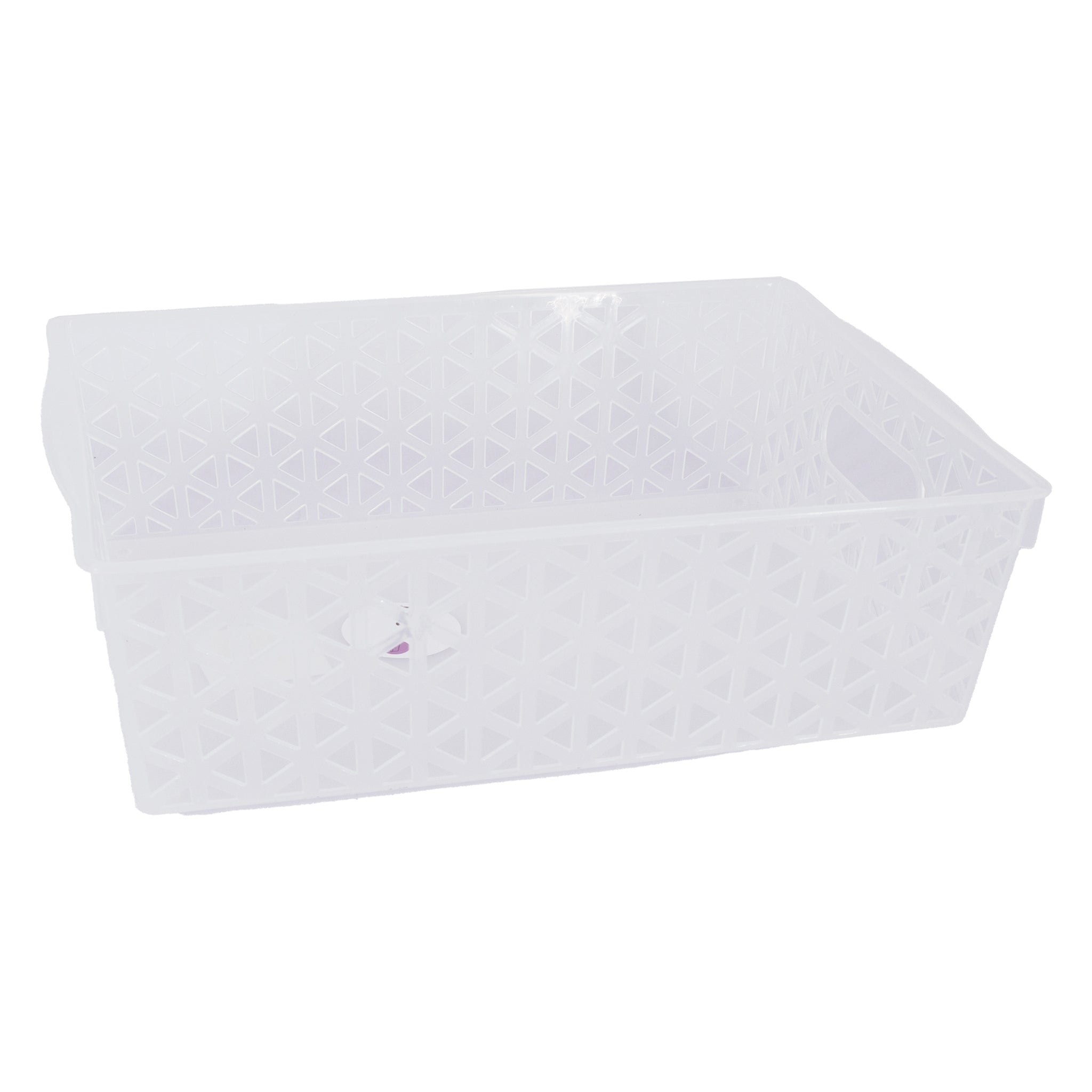 REGENT STOREAWAY HOME/OFFICE CLEAR PLASTIC BASKET LARGE, 300X220X85MM