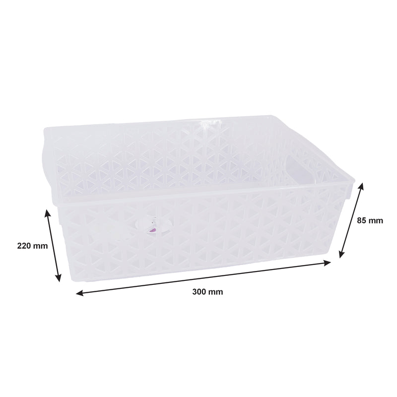 REGENT PLASTIC VENICE BASKET LARGE CLEAR,  (300X220X85MM)