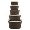 REGENT STOREAWAY PLASTIC WOVEN BASKET WITH HANDLES LARGE, ASST. WHT, BGE & CHOC, 500X345X250MM