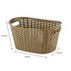 REGENT STOREAWAY PLASTIC WOVEN BASKET WITH HANDLES MINI, ASST. WHT, BGE & CHOC, 315X215X160MM