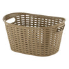 REGENT STOREAWAY PLASTIC WOVEN BASKET WITH HANDLES SMALL, ASST. WHT, BGE & CHOC, 365X255X190MM