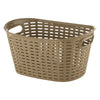 REGENT STOREAWAY PLASTIC WOVEN BASKET WITH HANDLES MEDIUM, ASST. WHT, BGE & CHOC, 425X295X220MM