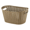 REGENT STOREAWAY PLASTIC WOVEN BASKET WITH HANDLES LARGE, ASST. WHT, BGE & CHOC, 500X345X250MM