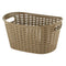 REGENT PLASTIC EDEN OVAL BASKET WITH HANDLES LARGE, AST. WHT, BGE & CHOC (500X345X250MM)