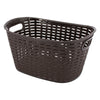 REGENT STOREAWAY PLASTIC WOVEN BASKET WITH HANDLES LARGE, ASST. WHT, BGE & CHOC, 500X345X250MM