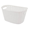 REGENT STOREAWAY PLASTIC WOVEN BASKET WITH HANDLES LARGE, ASST. WHT, BGE & CHOC, 500X345X250MM