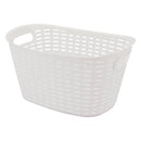 REGENT PLASTIC EDEN OVAL BASKET WITH HANDLES LARGE, AST. WHT, BGE & CHOC (500X345X250MM)