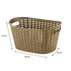 REGENT STOREAWAY PLASTIC WOVEN BASKET WITH HANDLES LARGE, ASST. WHT, BGE & CHOC, 500X345X250MM
