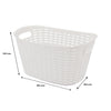 REGENT STOREAWAY PLASTIC WOVEN BASKET WITH HANDLES LARGE, ASST. WHT, BGE & CHOC, 500X345X250MM