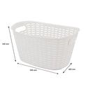 REGENT PLASTIC EDEN OVAL BASKET WITH HANDLES LARGE, AST. WHT, BGE & CHOC (500X345X250MM)