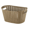 REGENT STOREAWAY PLASTIC WOVEN BASKET WITH HANDLES JUMBO, ASST. WHT, BGE & CHOC, 590X400X300MM