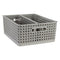 REGENT PLASTIC BOHO RECTANGULAR BASKET GREY,  (340X135X130MM)