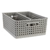 REGENT STOREAWAY CLASSIC GREY PLASTIC RECTANGULAR BASKET LARGE, 350X280X140MM