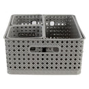 REGENT PLASTIC BOHO RECTANGULAR BASKET GREY,  (340X135X130MM)
