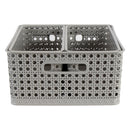 REGENT PLASTIC BOHO RECTANGULAR BASKET GREY,  (340X135X130MM)