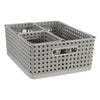 REGENT PLASTIC BOHO RECTANGULAR BASKET GREY,  (340X135X130MM)