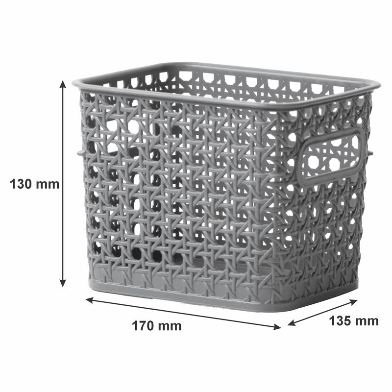 REGENT PLASTIC BOHO BASKET SMALL GREY,  (170X135X130MM)
