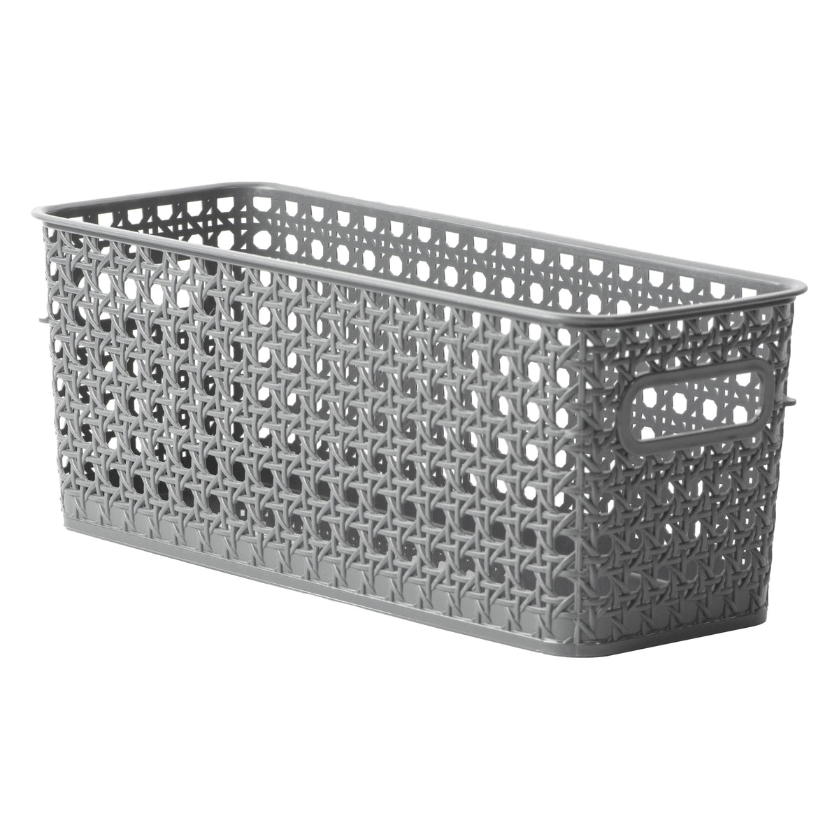 REGENT STOREAWAY CLASSIC GREY PLASTIC RECTANGULAR BASKET MEDUIM, 340X135X130MM