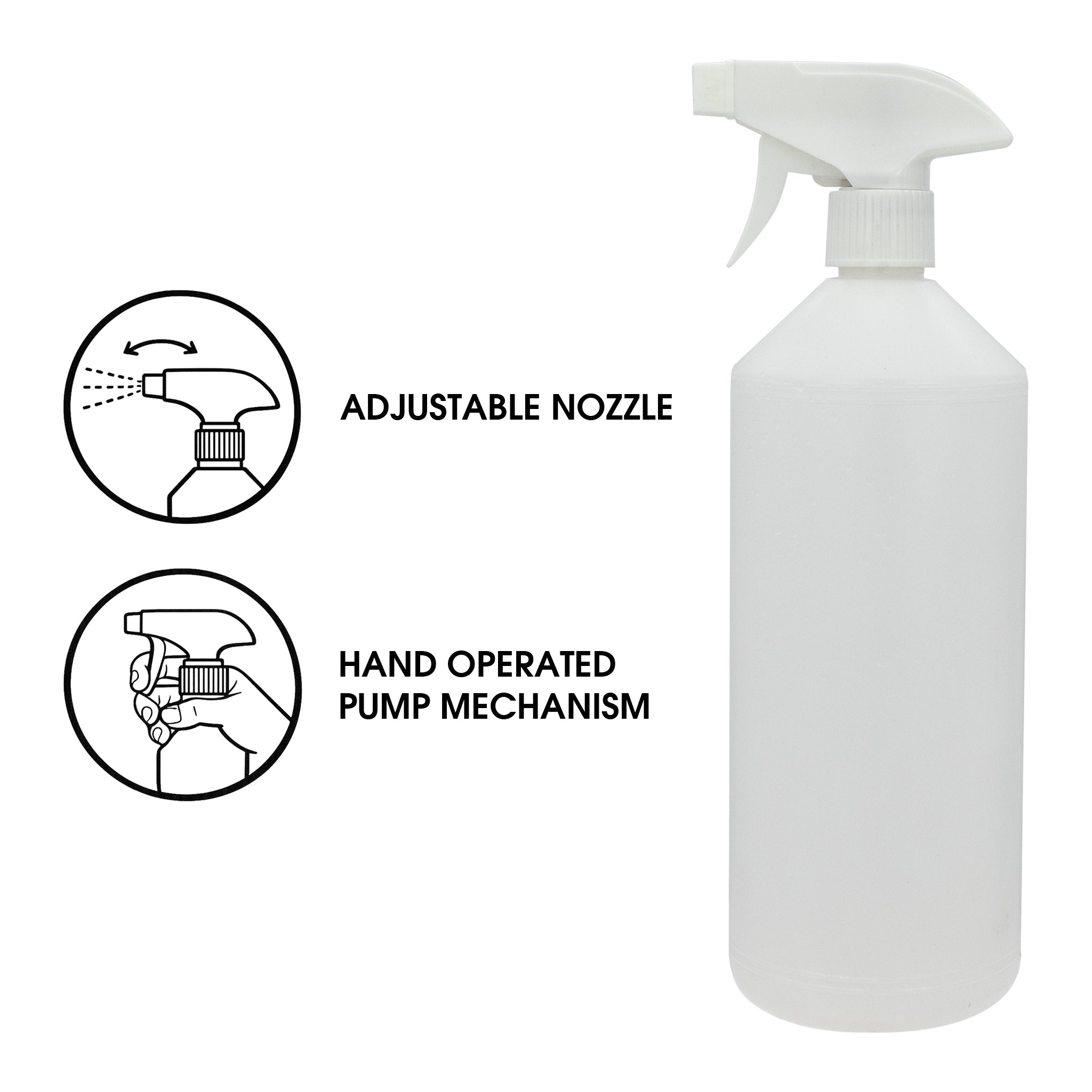REGENT EMPTY BOTTLE WITH 28MM WHITE SPRAY HEAD 1L, 6PK