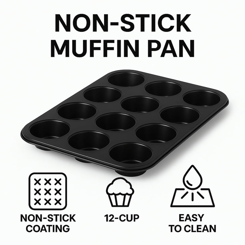 REGENT BAKEWARE MUFFIN PAN 12 CUP, (355X265X28MM)